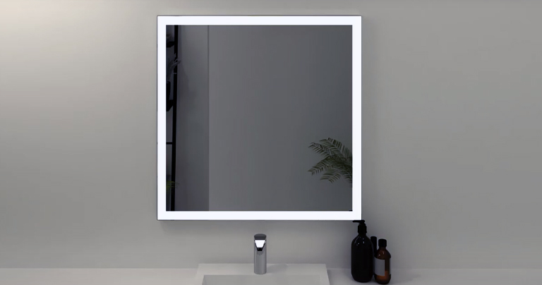 Montaje de un espejo de baño con luz LED