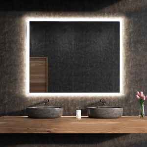 Espejo modelo Astro de Xpertials en un ambiente de baño