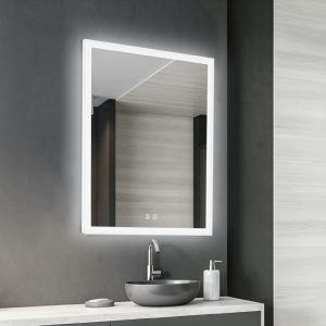 Espejo modelo Beth Rectangular de Xpertials en un ambiente de baño