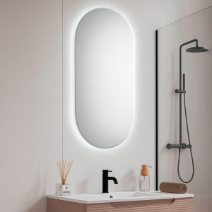 Espejo modelo Salma Cápsula de Xpertials en un ambiente de baño