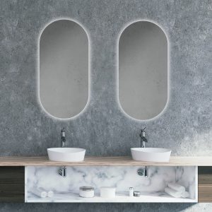 Espejo modelo Siro Cápsula de Xpertials en un ambiente de baño