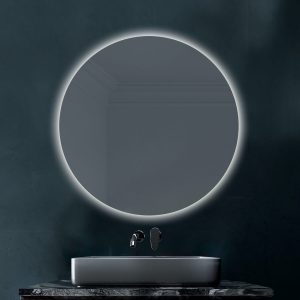 Espejo modelo Siro Redondo de Xpertials en un ambiente de baño